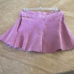 Bebe pink suede mini skirt